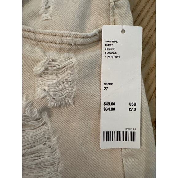 Urban Outfittes BDG Girlfriend Shorts, Cream, women’s size 27, high Rise - Picture 2 of 10
